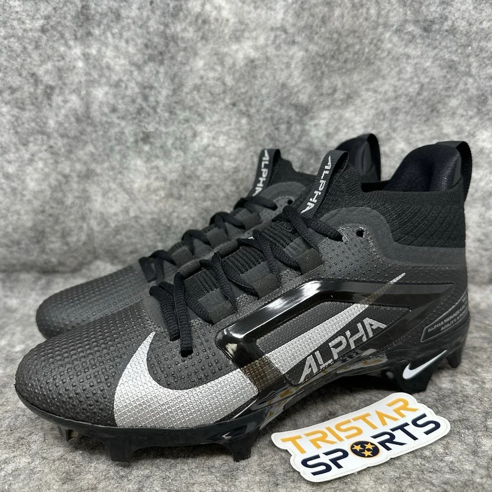 Nike Alpha Menace 4 Elite Football Cleats Mens Size 8.5 Black Silver FD7036-002